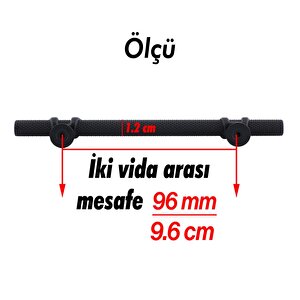 Burç 96 Mm Mat Siyah Metal Kulp Mobilya Çekmece Mutfak Kapak Dolap Kulpları Dolabı Kulbu Kulpu