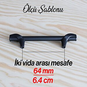 Prade 64 Mm Mat Siyah Metal Kulp Mobilya Çekmece Mutfak Kapak Dolap Kulpları Kulbu Dolabı Kulpu