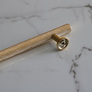 Doruk Kulp Mutfak Mobilya Dolabı Çekmece Dolap Kulpları Kapak Kulbu Kulpu Gold Altın 224 Mm Metal