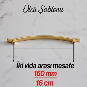 Merve (160 Mm-16 Cm) Gold Altın Metal Kulp Çekmece Mobilya Mutfak Dolap Kulpları Dolabı Kulbu Kulpu