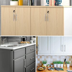Mobilya Mutfak Çekmece Dolap Kapak Kulpu Kulbu 192 Mm İnox Metal Kulp