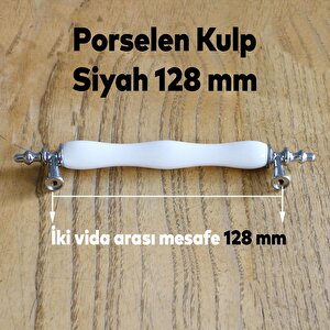 Porselen Beyaz Krom 128 Mm Kulplar Mobilya Mutfak Dolabı Çekmece Dolap Kapak Kulpu Kulbu