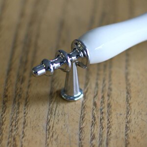 Porselen Beyaz Krom 128 Mm Kulplar Mobilya Mutfak Dolabı Çekmece Dolap Kapak Kulpu Kulbu