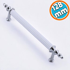Mobilya Kulp Mutfak Dolabı Çekmece Dolap Kulpları Kapak Kulpu Kulbu Beyaz Krom 128 Mm Metal