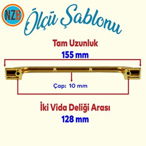 Mobilya Mutfak Dolabı Çekmece Dolap Kapak Kulpu Kulbu Gold 128 Mm Metal Kulp