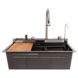 Yenilikçi Mutfak Mia 304 Paslanmaz Çelik Akıllı Dijital Göstergeli Piyano Tuşlu Evye Seti Full Set