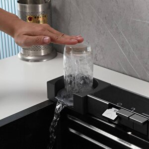 304 Sınıf Paslanmaz Çelik Lavabo Dijital Göstergeli Piyano Evye Seti Tam Donanımlı Full Takım