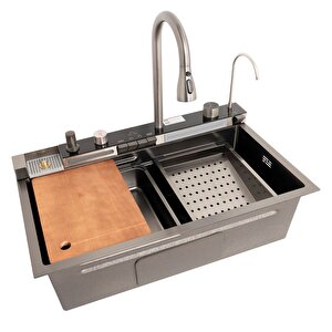 Mia 304 Paslanmaz Çelik Çok Fonksiyonlu Dijital Ekran Göstergeli Piyano Evye Full Takım Seti