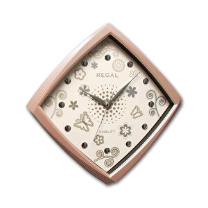 0434 Pi Basamaklı Köşeli Çiçekli Kadran Duvar Saati