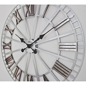 2686 S2b Ultıma Ferforje 64cm Gümüş İskelet Orta Boy Roma Rakamlı Duvar Saati