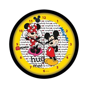 Disney Micky Çocuk Duvar Saati Siyah 4505