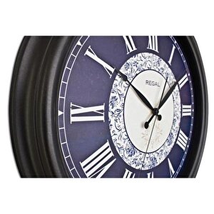 9108 B2 Siyah Ferforje Efekti Büyük Boy Duvar Saati