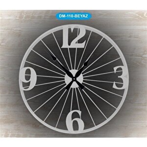 Galaxy Dm-110 Metal Beyaz Duvar Saati