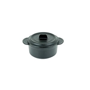 T1794 Caste Mini Güveç Döküm Tencere Mat Siyah 10 Cm