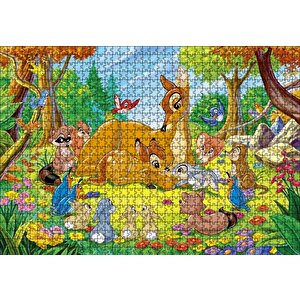 Bambi Annesi Ve Arkadaşları Puzzle Yapboz Mdf Ahşap 1000 Parça