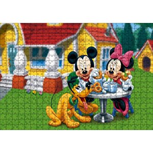 Disney Mickey Mouse Minnie Mouse Ve Pluto Puzzle Yapboz Mdf Ahşap 500 Parça