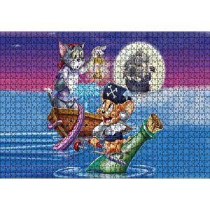 Tom Ve Jerry Shiver Me Bıyık Puzzle Yapboz Mdf Ahşap 1000 Parça