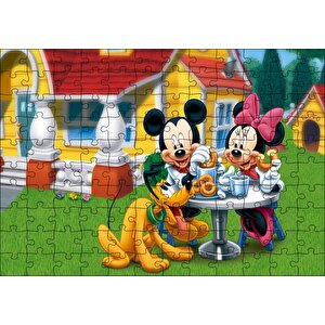 Disney Mickey Mouse Minnie Mouse Ve Pluto Puzzle Yapboz Mdf Ahşap 120 Parça