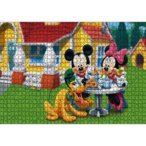 Disney Mickey Mouse Minnie Mouse Ve Pluto Puzzle Yapboz Mdf Ahşap 1000 Parça