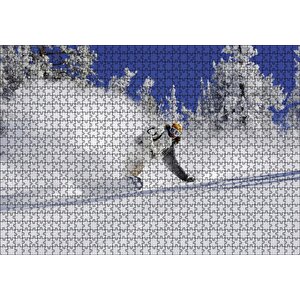 Snowboard Spor Karda Uçmak, Puzzle Yapboz Mdf Ahşap 1000 Parça