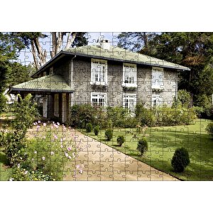 Taş Ev Görseli Puzzle Yapboz Mdf Ahşap 255 Parça