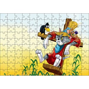 Tom Ve Jerry Fare Sorunu Puzzle Yapboz Mdf Ahşap 120 Parça