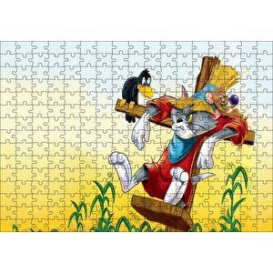 Tom Ve Jerry Fare Sorunu Puzzle Yapboz Mdf Ahşap 255 Parça