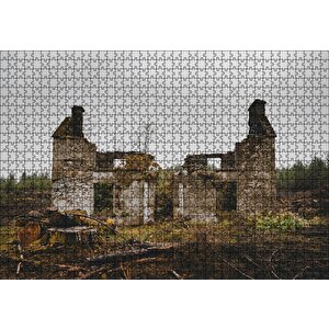 Taş Evin Yıkıntıları Puzzle Yapboz Mdf Ahşap 1000 Parça