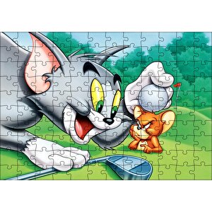 Tom Ve Jerry Golf Sahası Puzzle Yapboz Mdf Ahşap 120 Parça