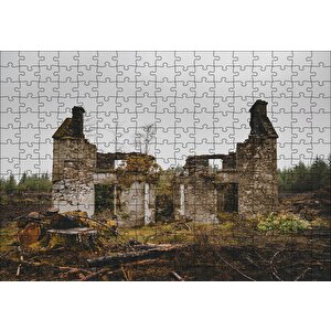 Taş Evin Yıkıntıları Puzzle Yapboz Mdf Ahşap 255 Parça