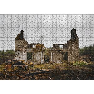 Taş Evin Yıkıntıları Puzzle Yapboz Mdf Ahşap 500 Parça