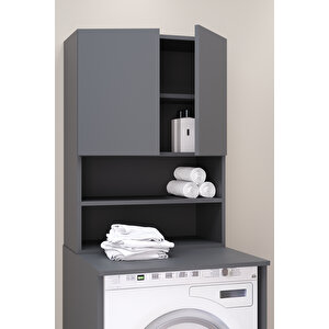 Defne 70 Cm Çamaşır Makinesi Dolabı Antrasit