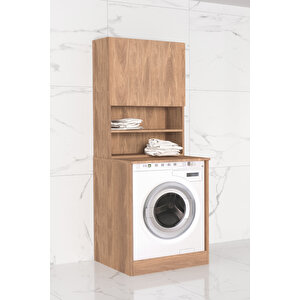 Defne 70 Cm Çamaşır Makinesi Dolabı Kaman Ceviz