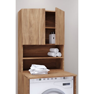Defne 70 Cm Çamaşır Makinesi Dolabı Kaman Ceviz