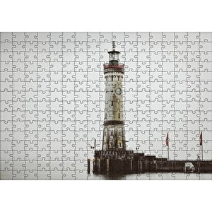 Deniz Feneri Ve Sisli Deniz Puzzle Yapboz Mdf Ahşap 255 Parça