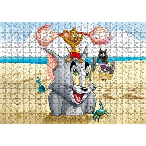 Tom Ve Jerry Tough Tumble Puzzle Yapboz Mdf Ahşap 500 Parça