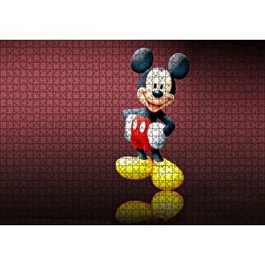 Mickey Mouse Çizgi Film Duvar Puzzle Yapboz Mdf Ahşap 1000 Parça