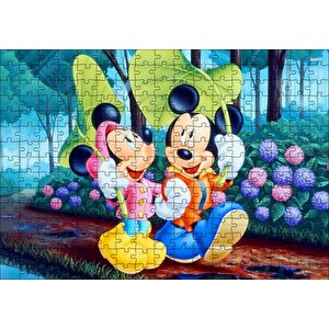 Disney Mickey Mouse Minnie Mouse Puzzle Yapboz Mdf Ahşap 255 Parça