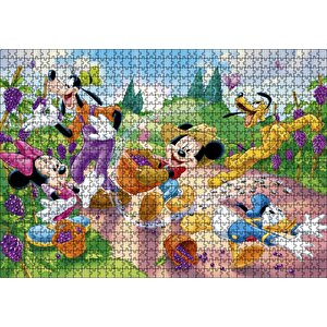 Üzüm Hasat Mickey Ve Minnie Mouse Donald Duck Aptal Ve Pluto Puzzle Yapboz Mdf Ahşap 1000 Parça