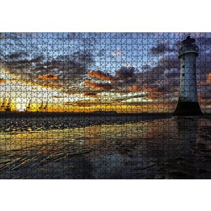 Deniz Feneri Liman Puzzle Yapboz Mdf Ahşap 1000 Parça