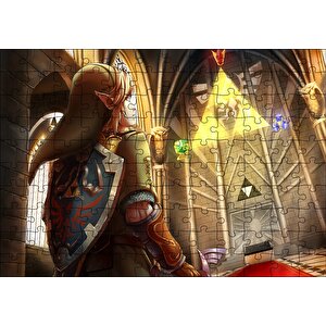 Zelda Ocarina Triforce Efsanesi Görseli Puzzle Yapboz Mdf Ahşap 120 Parça