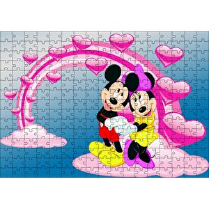 Mickey Ve Minnie Mouse Fotoğraf Aşk Puzzle Yapboz Mdf Ahşap 255 Parça