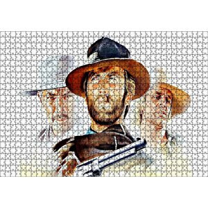 Sinema Afişi 1965 Adam Film Clint Eastwood Puzzle Yapboz Mdf Ahşap 1000 Parça