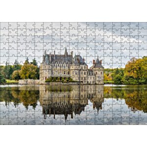 Göl Kıyısındaki Görkemli Şato Ve Orman Puzzle Yapboz Mdf Ahşap 255 Parça