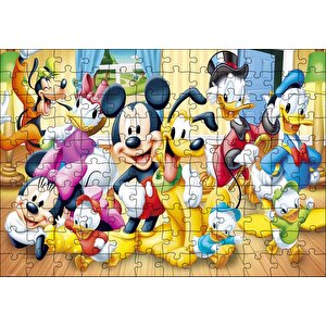 Mickey Mouse Ve Arkadaşlar Puzzle Yapboz Mdf Ahşap 120 Parça