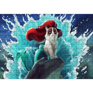 Deniz Kızı Kedisi Animasyon Görseli Puzzle Yapboz Mdf Ahşap 255 Parça