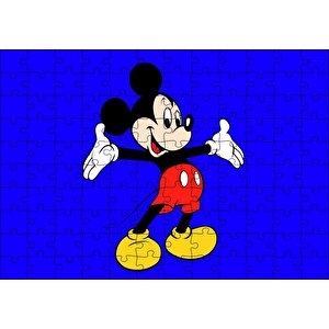 Disney Mickey Mouse, Mavi Görsel Puzzle Yapboz Mdf Ahşap 120 Parça