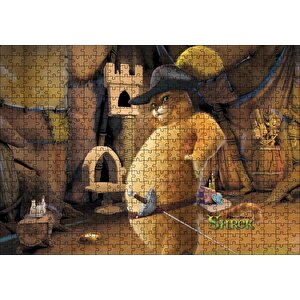 Sonsuza Kadar Shrek Kedi Görseli Puzzle Yapboz Mdf Ahşap 500 Parça