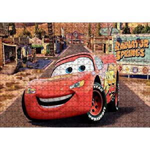 Disney Şimşek Mcqueen, Mcqueen Arabalar Puzzle Yapboz Mdf Ahşap 500 Parça