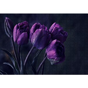 Mor Laleler Puzzle Yapboz Mdf Ahşap 500 Parça